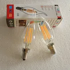 E12E14E27 светодиодный лампы в форме свечи лампы E14 2 Вт, 4 Вт, 6 Вт, C35 нити светильник E27 светодиодный светильник C35 C35L 220V COB светодиодный нити светильник украшение лампы