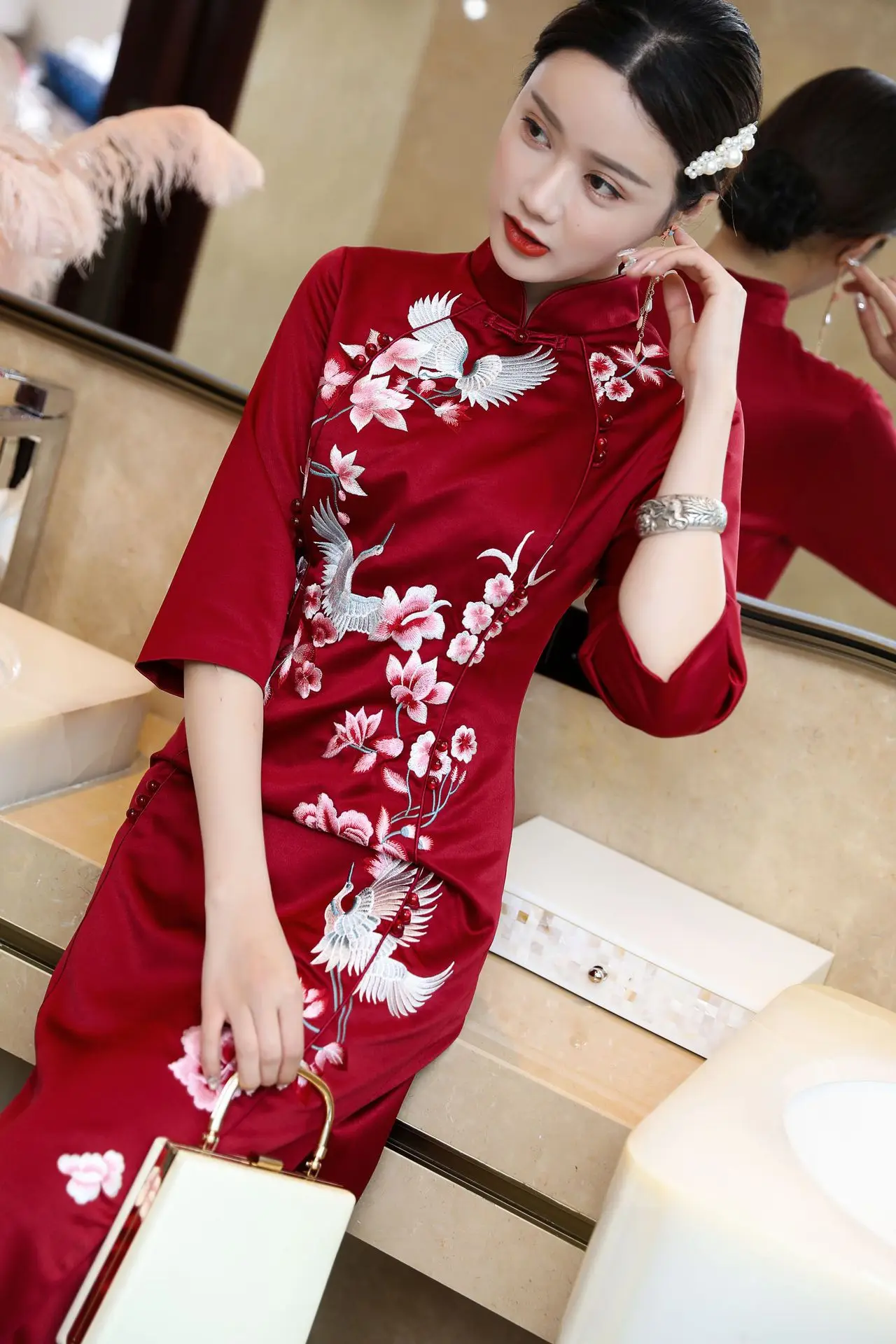2021 Китайская одежда элегантные женские платья с вышивкой qipao | Тематическая и