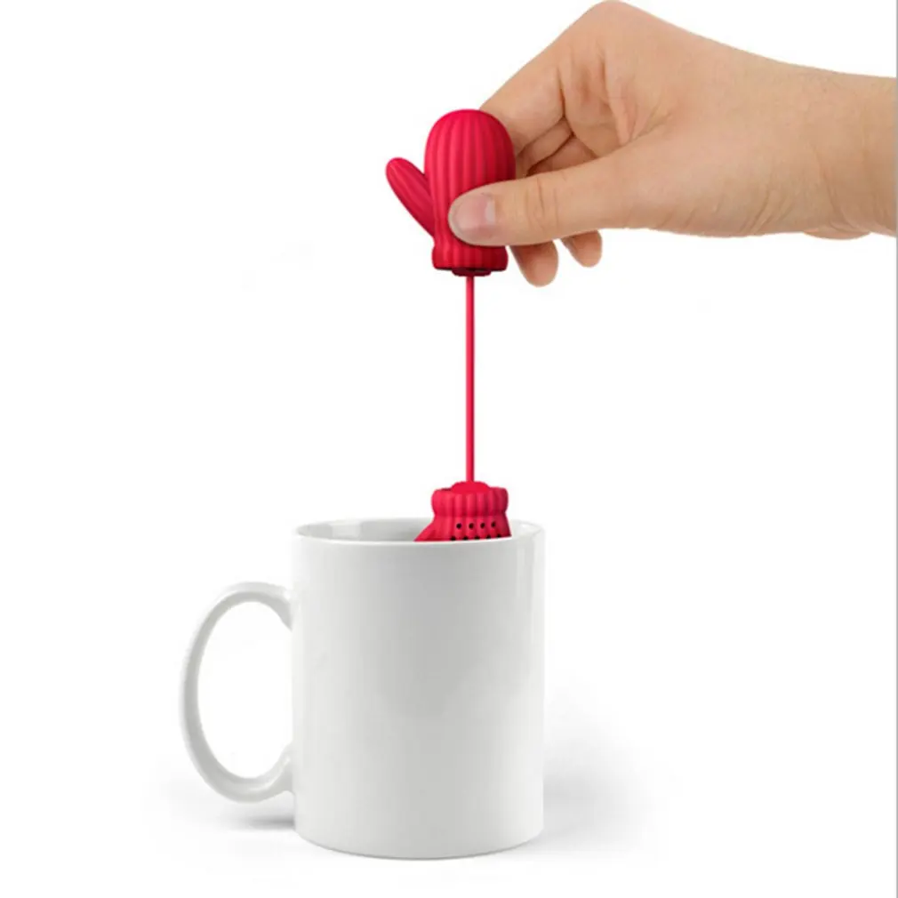 Милая Рождественская перчатка Санта-Клауса в форме чайного шарик для заварки