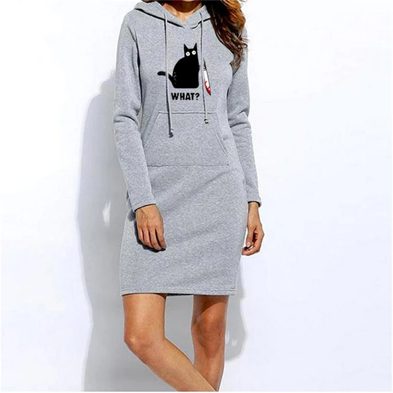

Women's Solid Color Printed Dress Women's Casual Hooded Dress Spring And Autumn Women's Fashion Dresses Women's Clothing