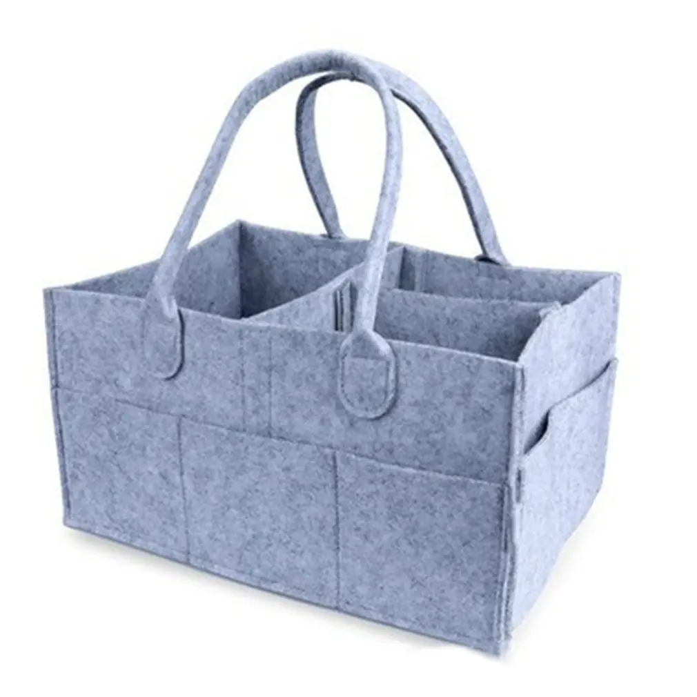 

OUTAD Felt Cloth Storage Bag Foldable Baby Large Size Diaper Caddy Changing Table Organiser Toy Storage Basket Car Organizer