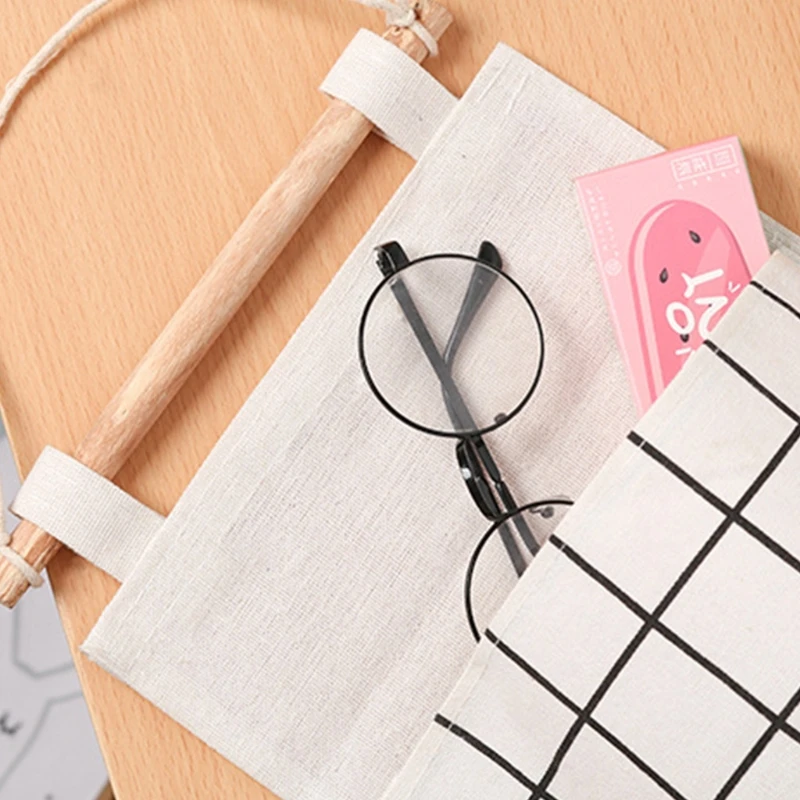 

2 Pieces Multifunctional Linen Cotton Wall Storage 3 Pockets On-Door Finishing Organizers Suitable For Room Bathroom