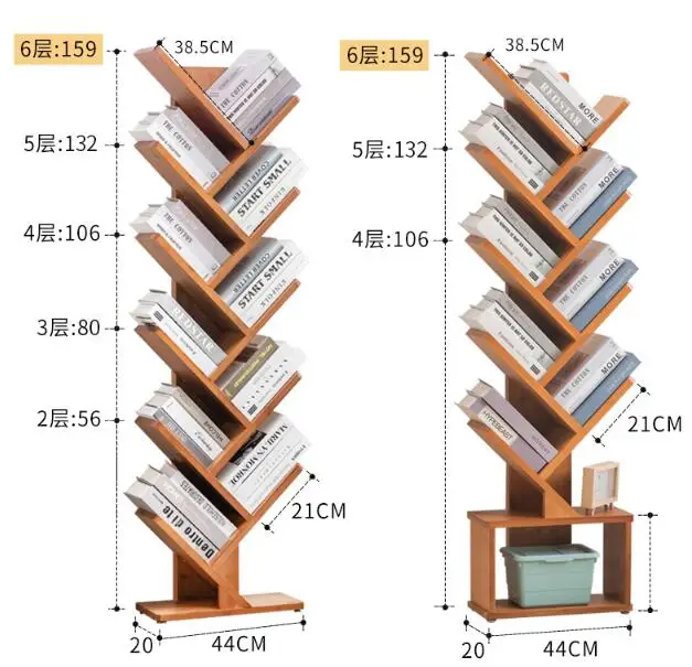 158 см Экологически чистая бамбуковая книжная полка в форме дерева вертикальный