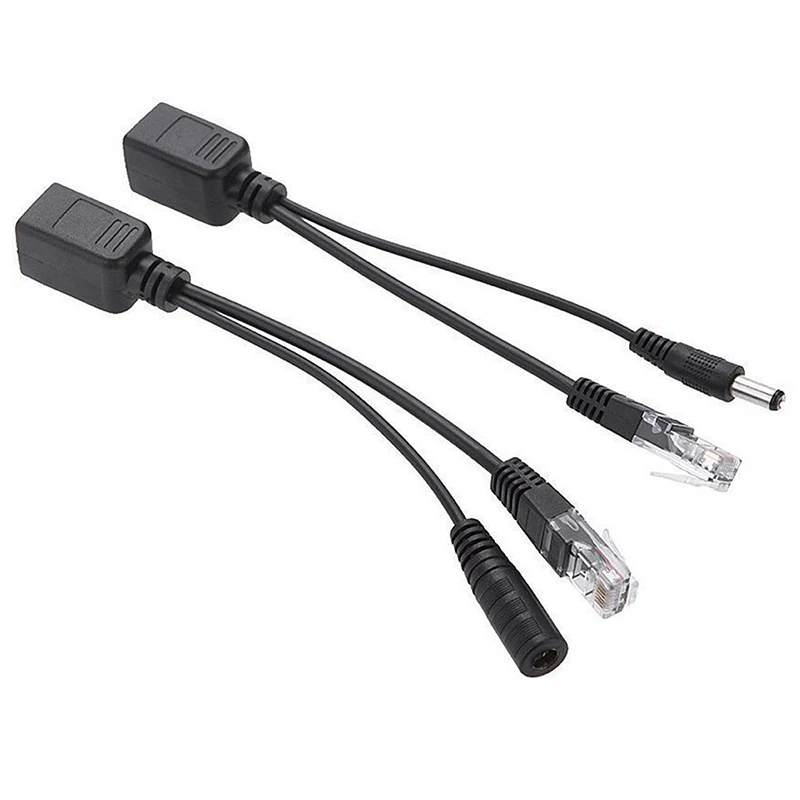 Горячая Мощность Over Ethernet PoE адаптер-форсунка Сплиттер Комплект кабель RJ45