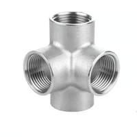 14 38 12 34 1 stainless steel 304 female bsp thread pipe fitting 4 way equal cross connector ss304 dn15 dn20 dn25