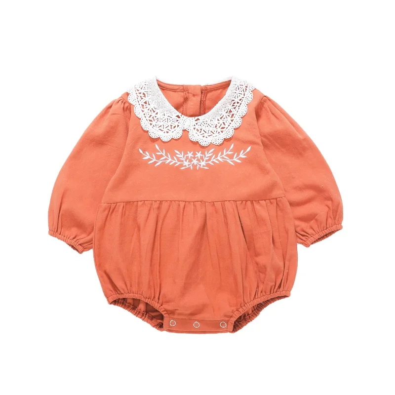 

2021 Cute Newborn Baby Girl Long Sleeve Lace Romper Spring Autumn Jumpsuit Toddler Outfits Baby Girl Clothes New