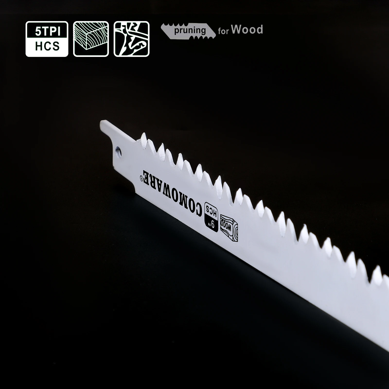 

COMOWARE 9 In. 5TPI Reciprocating High Carbon Steel Saw Blade For Wood (5-Pack)