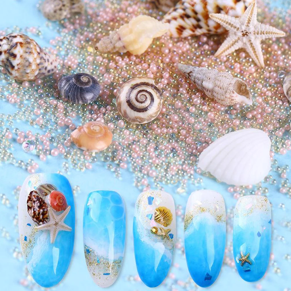 Натуральные 3D мини-украшения для ногтей ракушки сделай сам украшения ногтевого