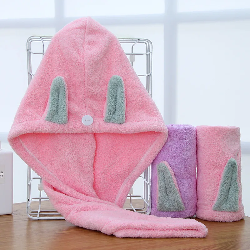 

Шапочка из кораллового волокна с мультяшными кроличьими ушками, быстросохнущая