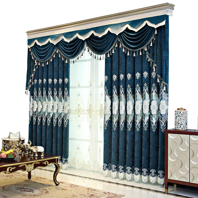 

European Schneider Embroidery Shade Curtains for Living Dining Room Bedroom.
