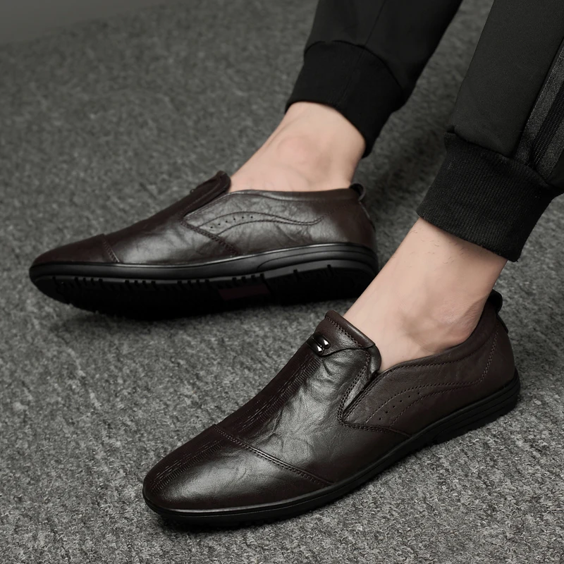 Новая модная обувь мужская кожаная % 1688-2 Чистая ручная лампа для шитья в горошек