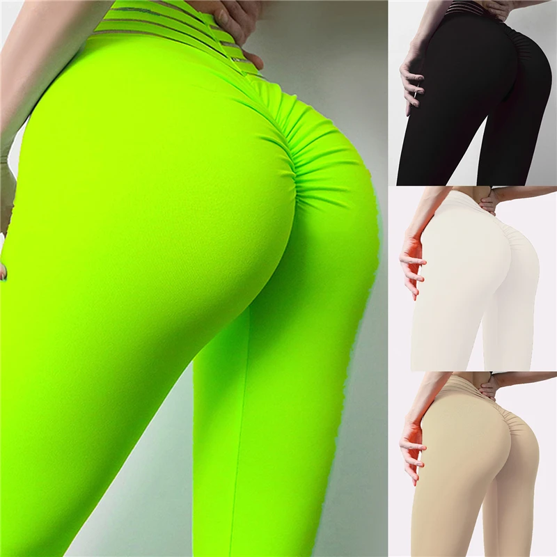 

New Women's Sports Yoga Leggings Fashion High Waist Stretch Ladies Hip Pants High Quality Woman Sports Leggings Fitness Pants
