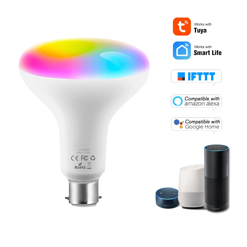 

V21-S Tuya Smart Home WIFI LED Bulb RGB+W LED Bulb Support APP Control for Google Home & Alexa Voice Control 11W E26