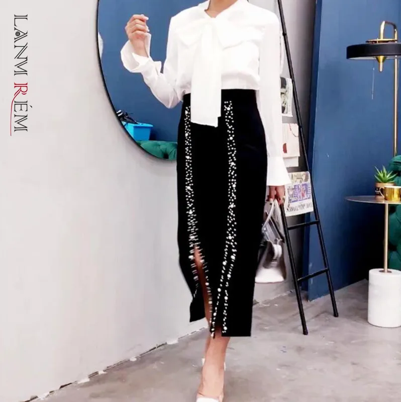 LANMREM 2021 осенняя Новинка высокая талия высота до середины икры половина тела