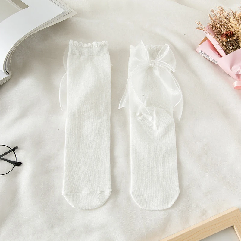

Simple Bowkot Ankle Socks Lolita Style Cute Hosiery Cotton Comfortable Solid Color Socks For Girls Girls Sweet Princess Socks