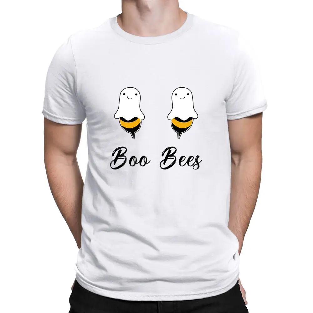 white Boo Bees/костюм на Хеллоуин для пар забавные вечерние мужские футболки в винтажном стиле футболка из хлопка для родителей и детей высокого качества - Цвет: white