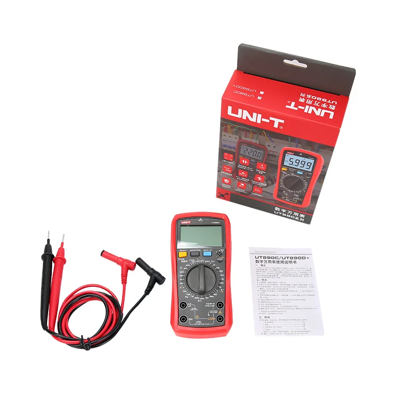 UNI-T UNI T Цифровой мультиметр True RMS UT890C UT890D+ Ручной диапазон AC DC Частота Емкость Температура Тестер Подсветка