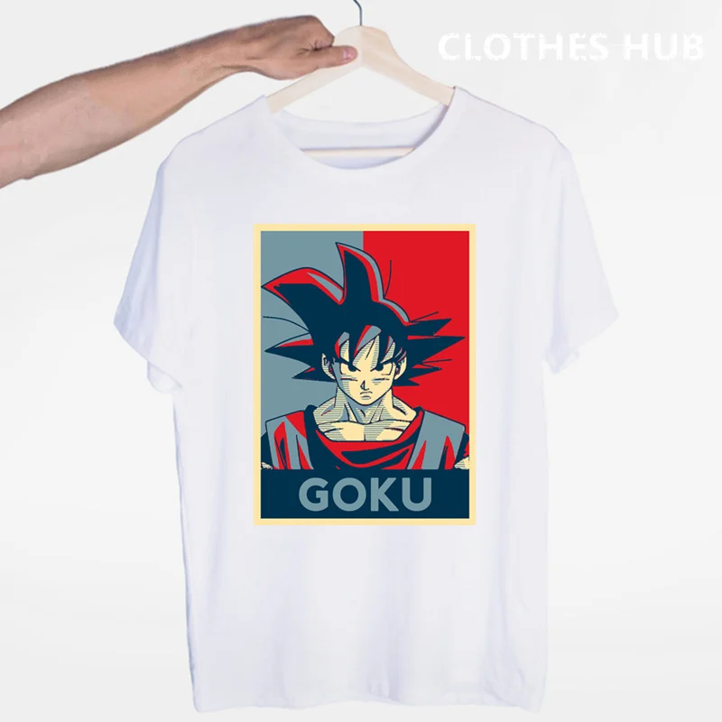 Dragon Ball Z футболка Goku футболка с короткими рукавами и круглым вырезом летние Саян Вегета Harajuku брендовая одежда - Цвет: Хаки