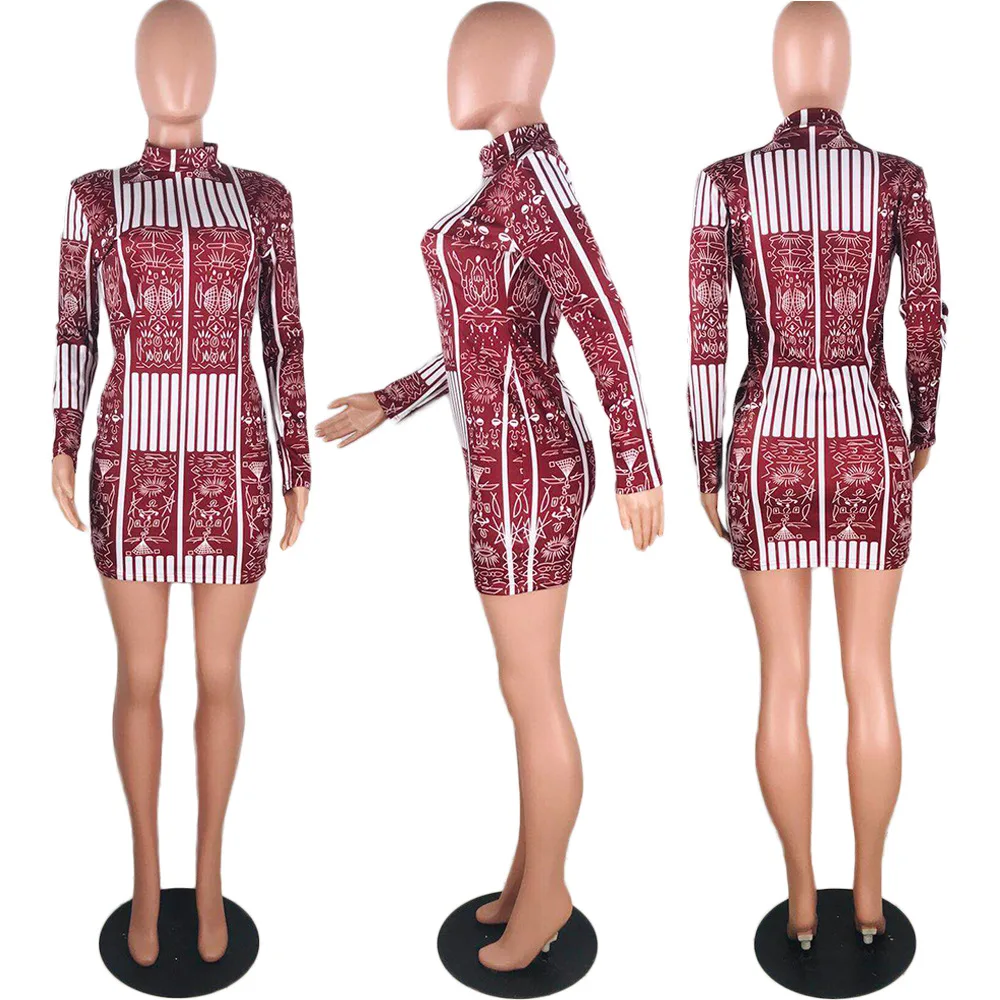 Высококачественное осенне зимнее винтажное платье в полоску с принтом для