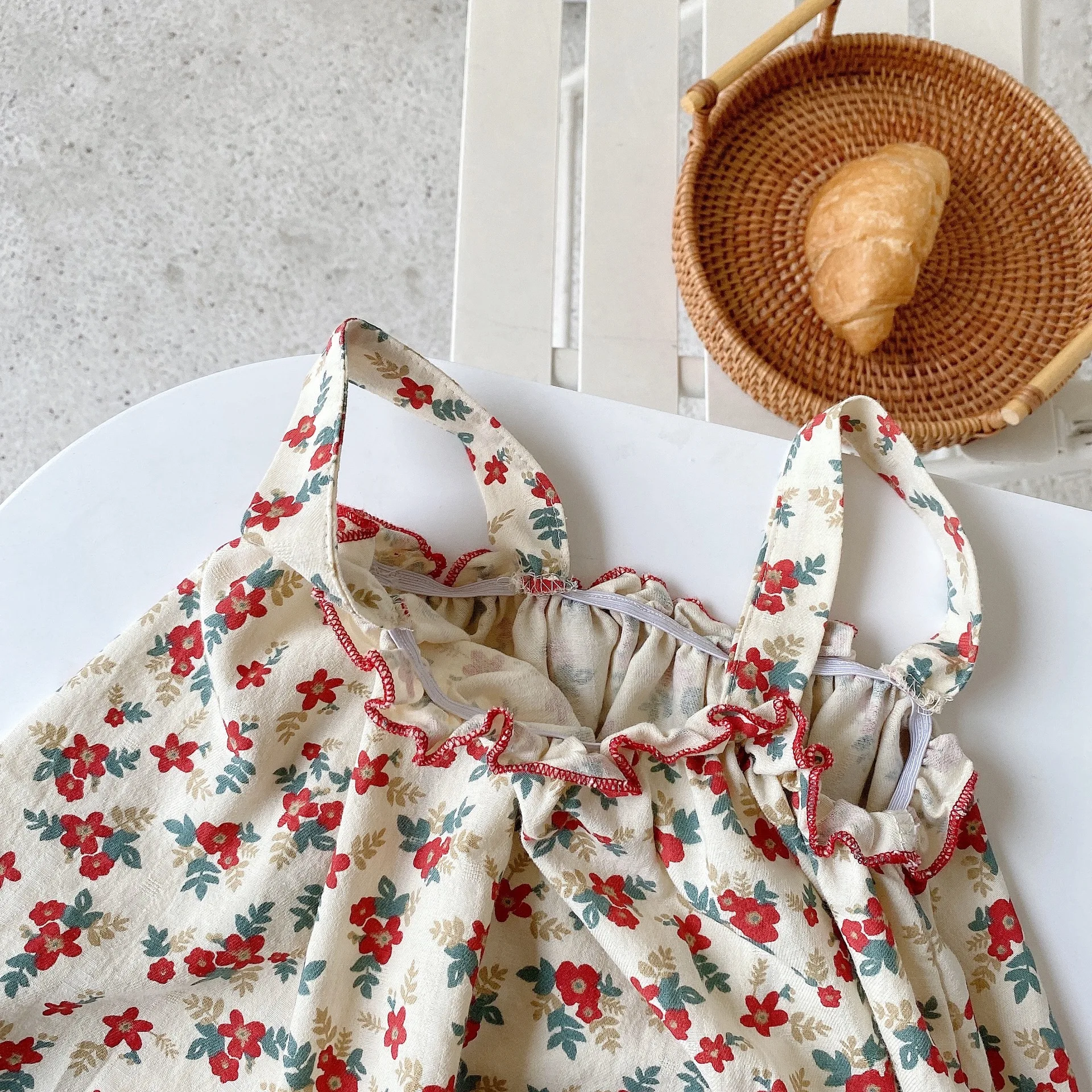 

2021 Summer baby girls floral sleeveless T shirts cotton casual all-match Tops