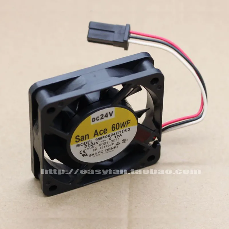 

SANYO 9WF0624H7D03 24V FANUC 6cm 6015 CNC machine fan 0.12A 606015mm cooling fan cooler