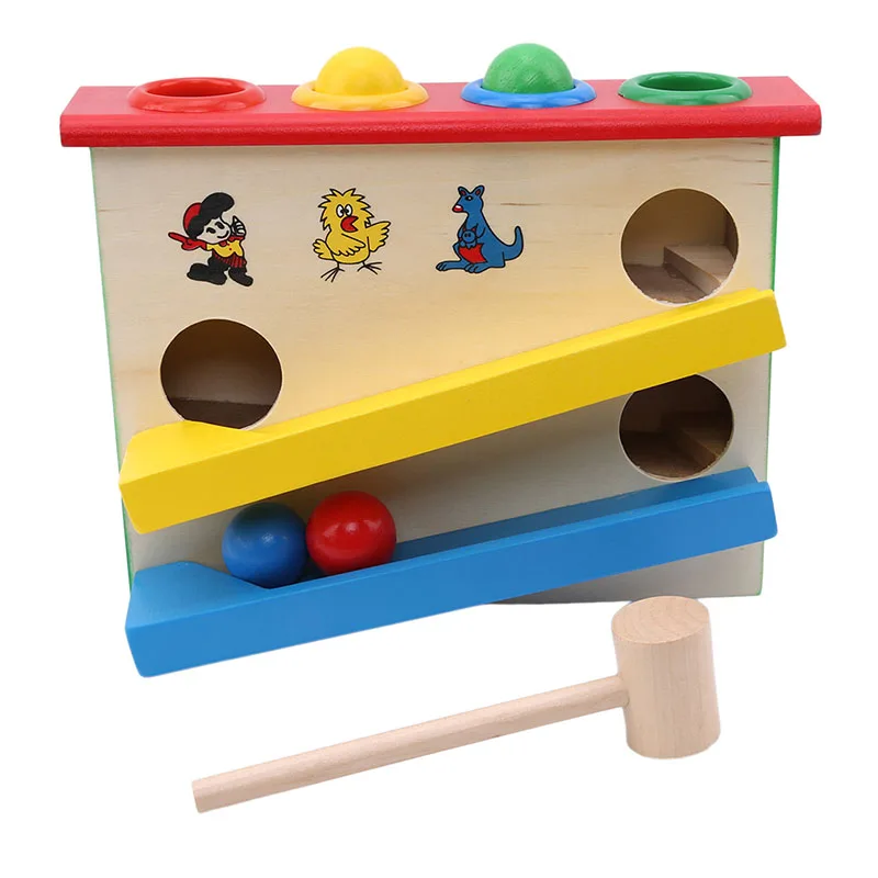 Новый деревянный шумо мейкер ударный мяч новые детские цветные ручные шаровые