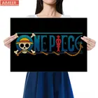 AIMEER пиратский череп головы логотип пиктограф английский текст классический ретро аниме крафт-бумага постер декор живопись 51,5x36 см