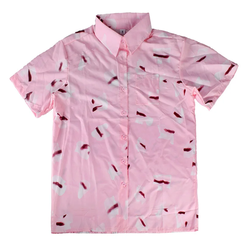 Летняя футболка kpop jin suga розовая с коротким рукавом и кнопками для мальчиков - Фото №1