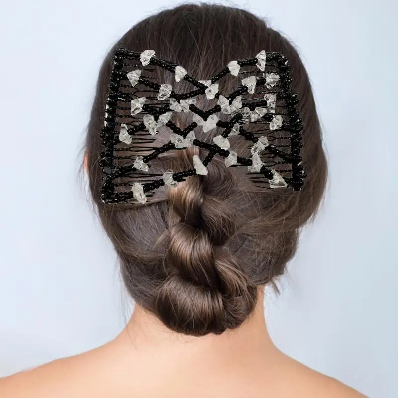 Волшебная расческа для волос с жемчужиной и бусинами эластичная повязка