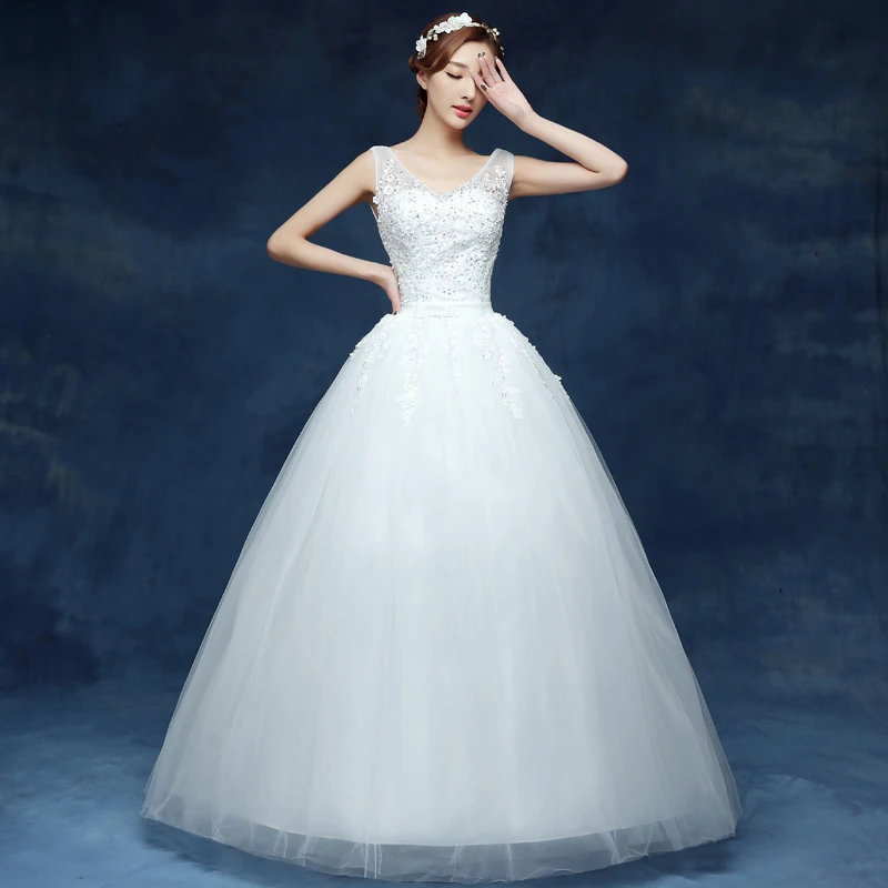 Свадебное платье на шнуровке DR711 Длинные свадебные халаты с вышивкой 2020