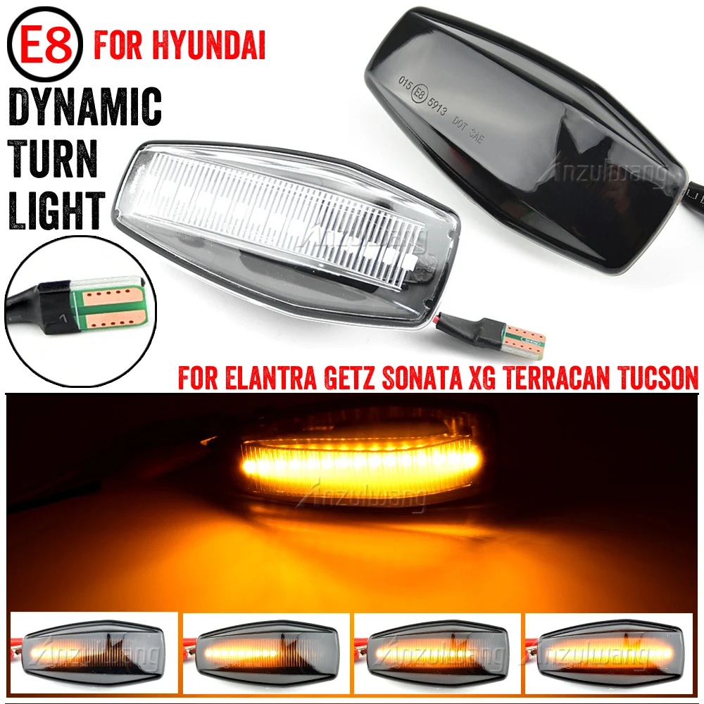 For Hyundai Flowing Water Indicator LED Side Marker Turn Signal Light For Elantra Getz Sonata XG Terracan Tucson i10 Coupe
