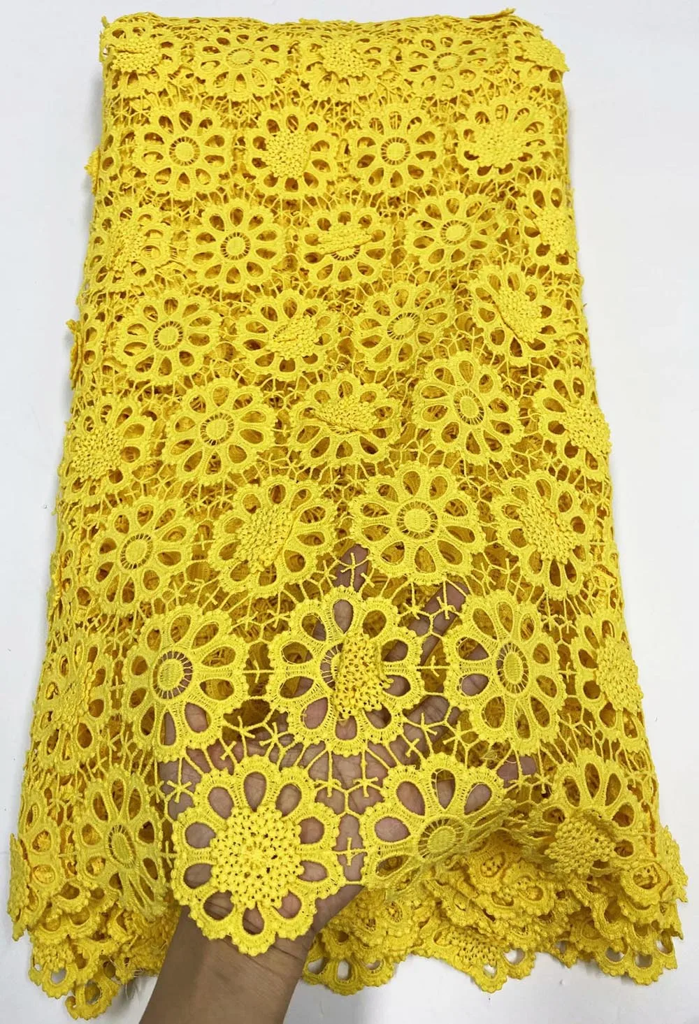 

Red 3d Applique Guipure Cord Lace High Quality Nigerian African Cord Lace Fabric Milk Silk Water solube Material C805