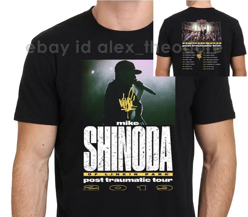 Mike Shinoda посттравматический Тур 2019 с датами Мужская черная футболка Размер S-XXL