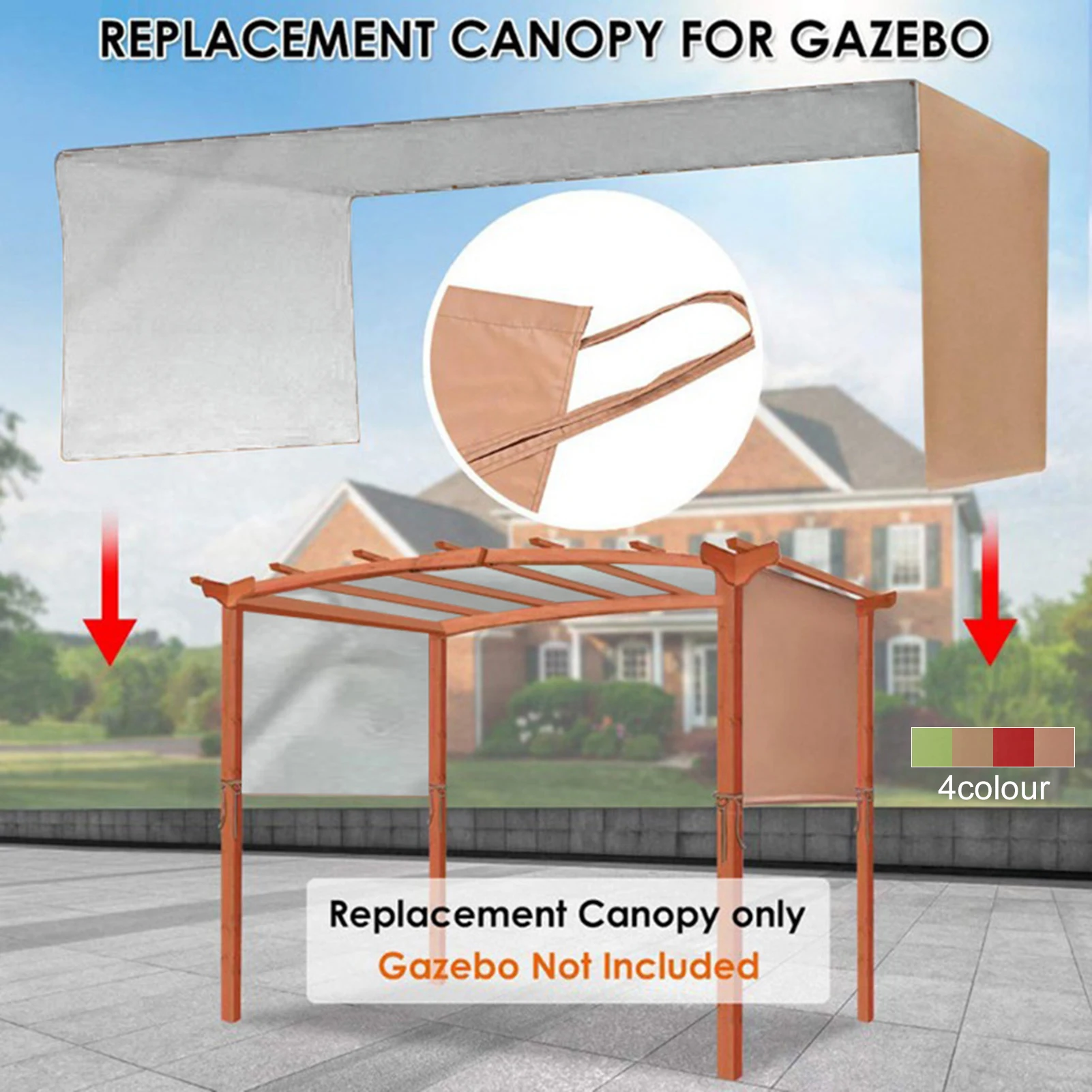 

17x6.5 Feet Awning Sun Shade Canopys Cover Sturdy Durable Replacement Awning For Pergola Structures Cover Only No Shelves
