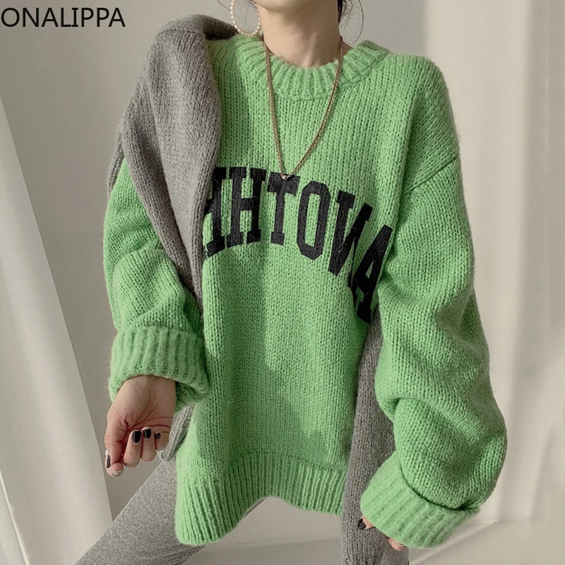 Свитер ONALIPPA с рисунком ромбиков корейский шикарный пуловер в западном стиле