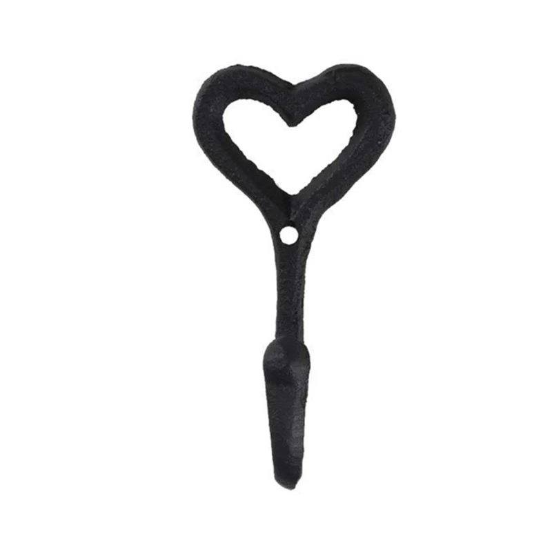 

Iron Decorative Vintage Hat Bedroom Home Wall Mounted Holder Black Hanger Heart X7JE
