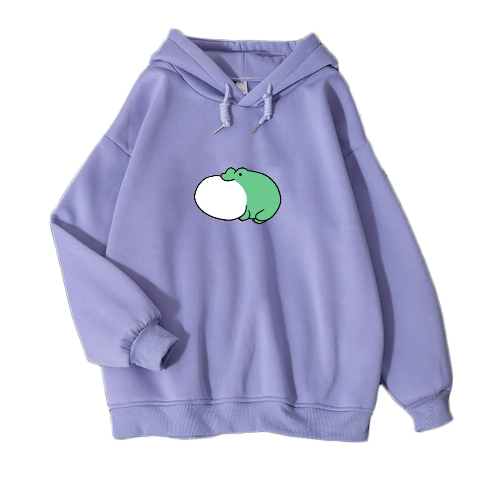 Oversized Hoodie Unisex Jacket for Girl Print Frog Hooded Sweetshirt 90s Clothes Vintage Men New Women Hoodies Winter Thick Warm