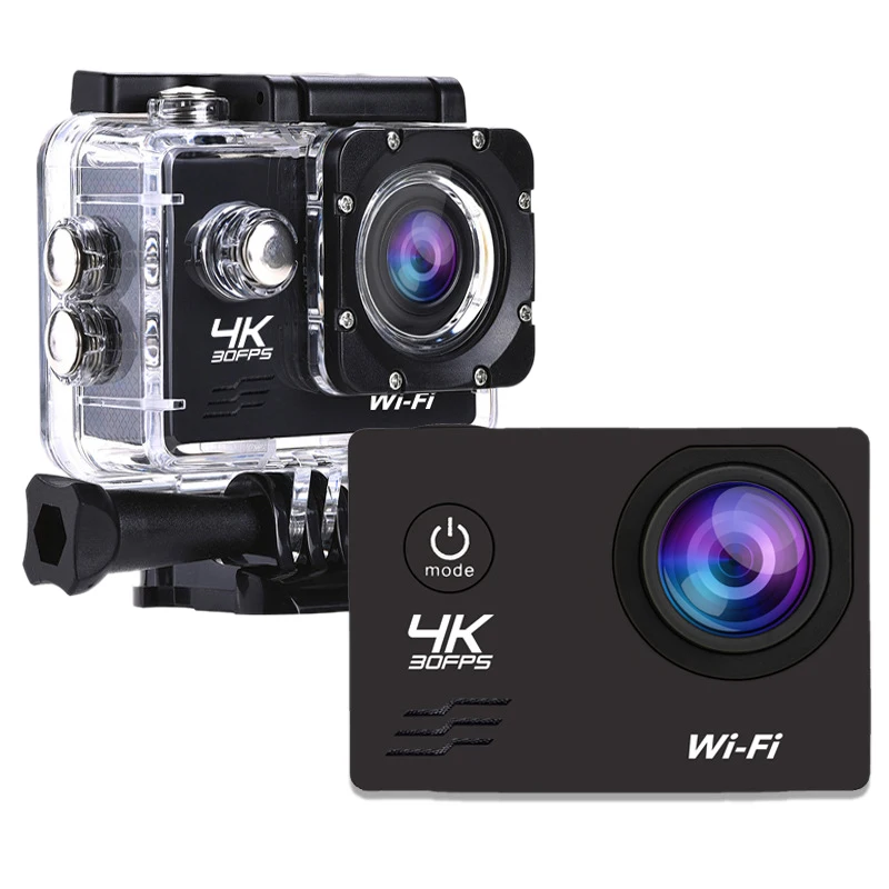 Pаспродажа Экшн-камера HD 4K/60Fps Wi-Fi 16MP 2,0 LCD 170D объектив камера для шлема Водонепроницаемая 30 м Go Pro спортивная видеокамера