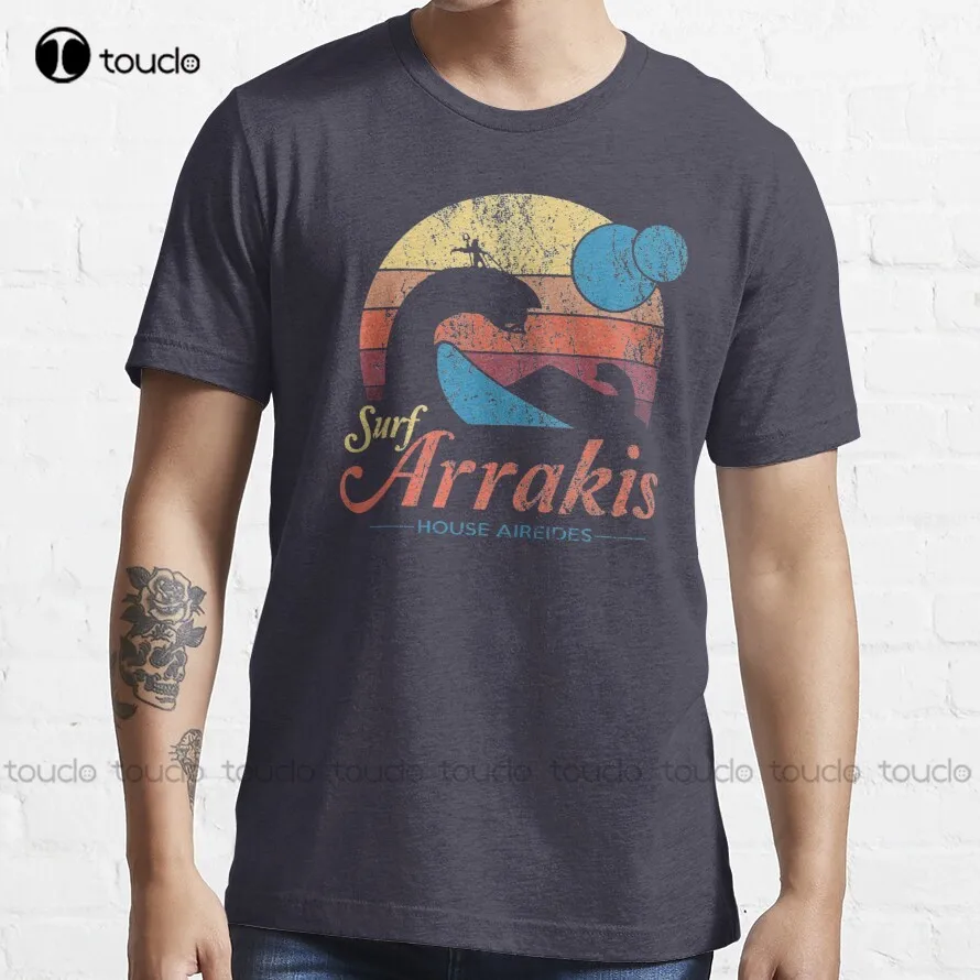 

Visit Arrakis surf arrakis vintage distressed surf sci fi retro sandworm T-Shirt men's shirts Custom aldult Teen unisex xs-5xl