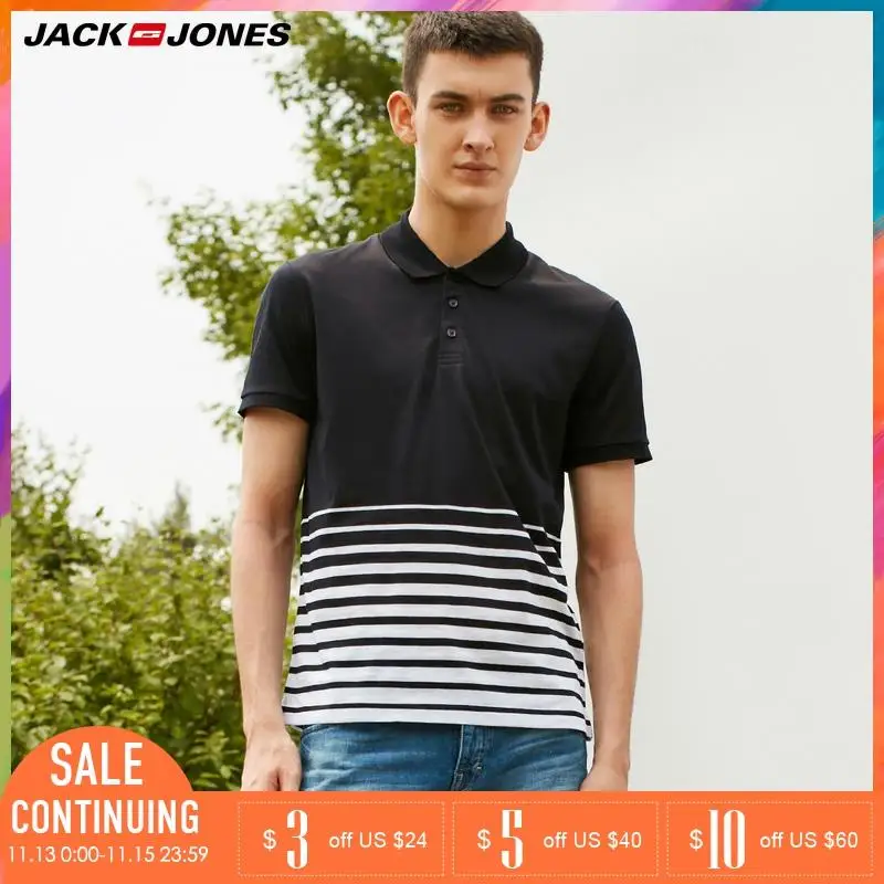 Jack Jones 2018 Новинка мужская футболка хлопок 100% уютная и тонькая ткань прямой фасон