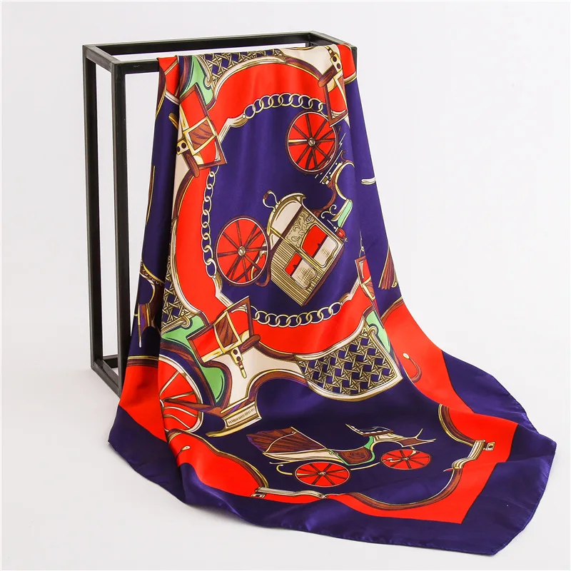 Брендовые дизайнерские шелковые квадратные шарфы для женщин с модным принтом