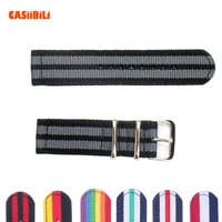 2 parts nato straps 3 color nylon thickening canvas 18mm 20mm 22mm 24mm width fabric watchband military stainless steel buckle