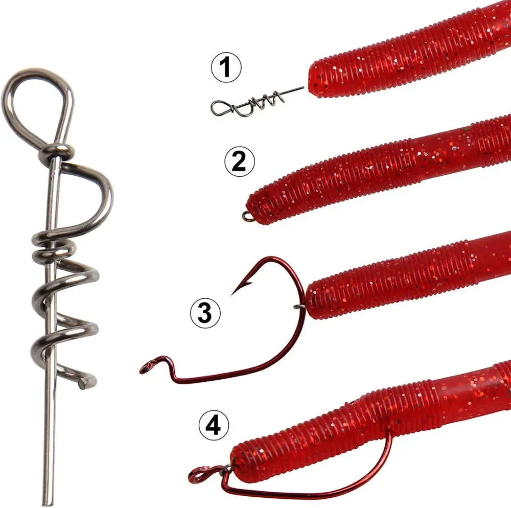 50 шт. центрирующий штифт пружинный закрученный замок рыболовный крючок приманка