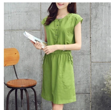 Летняя женская одежда в стиле искусства винтажное платье с короткими рукавами