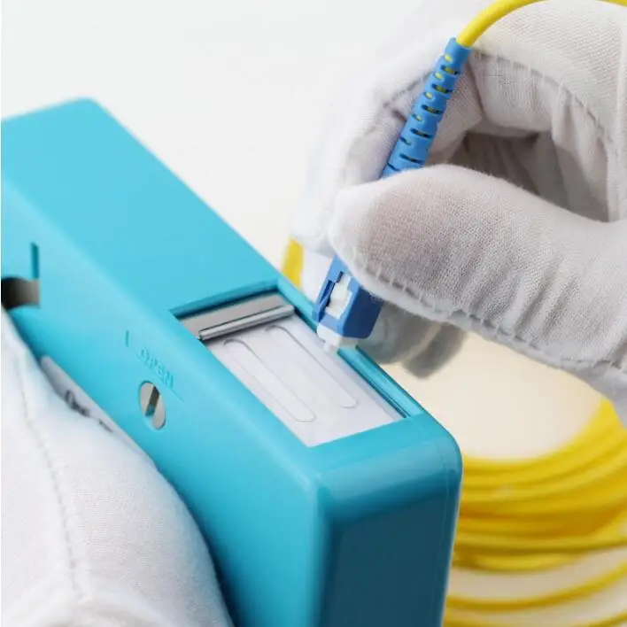 Optical Connector Cleaner for SC FC ST LC MU MT D4 DIN Cassette Pigtail Cleaning Box Tool cleans 500 connectors per cartridge