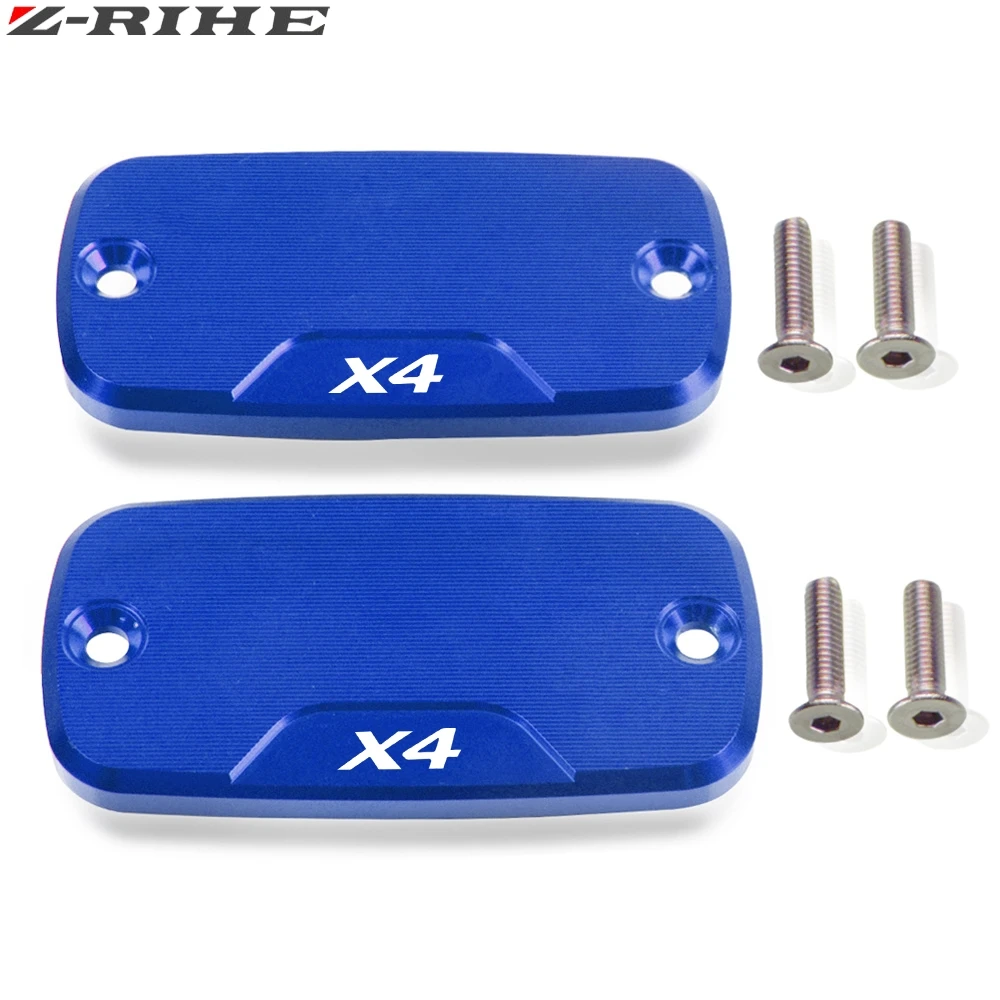 Blue 2piece ZRIHE аксессуары для мотоциклов CNC алюминиевый тормозной резервуар фланец крышка насоса Крышка Резервуара жидкости крышка для Honda X4 1998-2004 2003 - Цвет: Blue 2piece