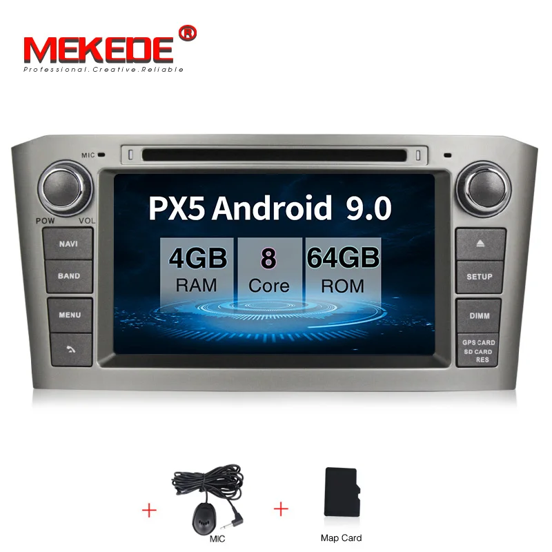 CAR DVD MEKEDE PX5 4G ram Android 9,0 Автомобильный DVD стерео Авто радио мультимедиа головное устройство для Toyota Avensis/T25 2003-2008 wifi RDS gps - Цвет: CAR DVD