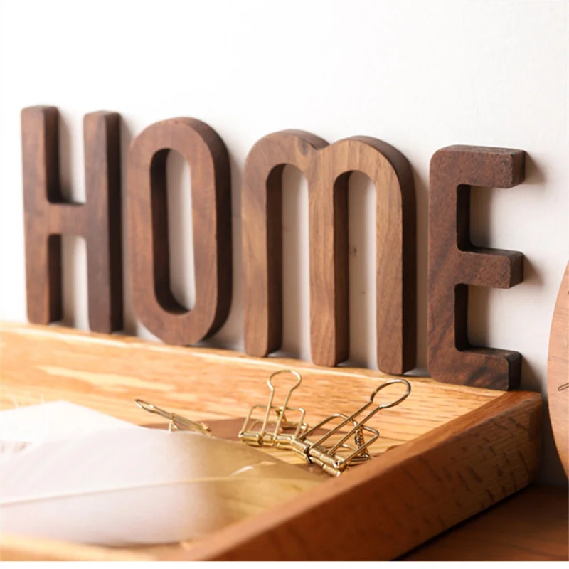 

Black Walnut Wall Decorative Letters Numbers Combination DIY Wall Adhesive Decoration Letters House Number Home English Alphabet