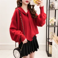 korean fashion 3 color knitted sweater women student tops loose casual jumpers ladies solid long sleeve knitwear pullover female