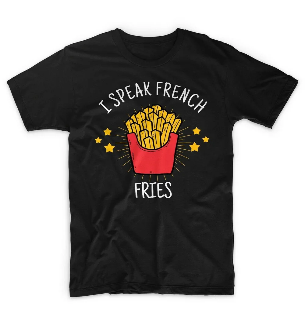 Топы с надписью I Speak French Fries футболка еда диета Кале веганский тренажерный зал